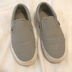 Women Slip On Vans in seafoam green